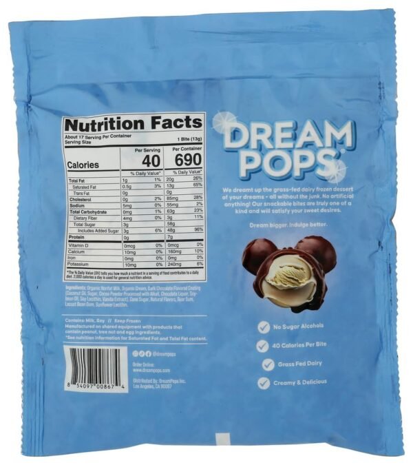 DREAM POPS Vanilla Swirl Dairy Bites, 8 FZ