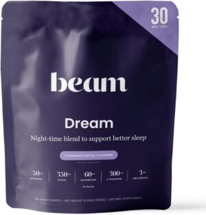 Beam Dream Sleep Powder, L-Theanine, Apigenin, Reishi and Magnesium, Third Party Tested Natural Sleep Aid & Sleep Supplement, Health and Wellness Gift, Natural Sleep Support, Non-GMO, 30 Servings