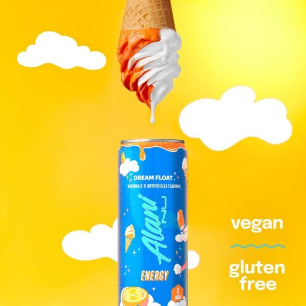 Alani Nu DREAM FLOAT, Sugar Free, Low Calorie Energy Drinks, 200mg Caffeine, Biotin, B Vitamins, Zero Sugar, 10 Calories, 12 Fl Oz Cans, 24 Pack