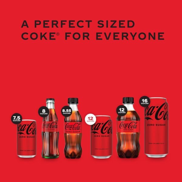 71lxJ3asB7L._SL1500_.jpg Coca-Cola Zero Sugar Soda, 12 fl oz Cans, 12 Pack - Classic Cola Soft Drink Fridge Pack