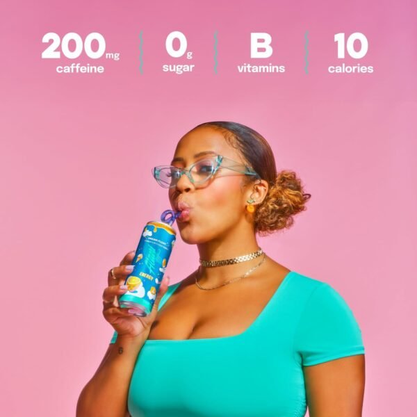 Alani Nu DREAM FLOAT, Sugar Free, Low Calorie Energy Drinks, 200mg Caffeine, Biotin, B Vitamins, Zero Sugar, 10 Calories, 12 Fl Oz Cans, 24 Pack