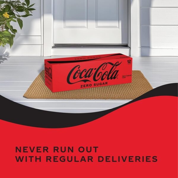 81BzxMr2mL._SL1500_.jpg Coca-Cola Zero Sugar Soda, 12 fl oz Cans, 12 Pack - Classic Cola Soft Drink Fridge Pack