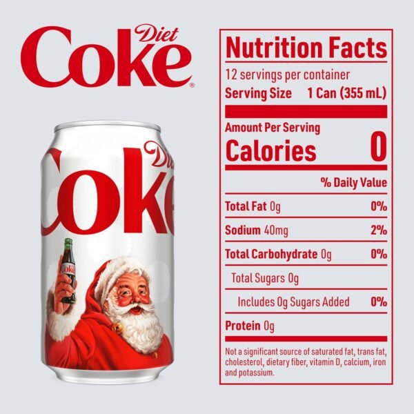 Diet Coke Soda Soft Drinks, 12 fl oz Fridge Pack Cans, 12 Pack - Cola Flavored Diet Soda Soft Drinks