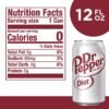 Diet Dr Pepper Soda, 12 fl oz cans, 12 pack