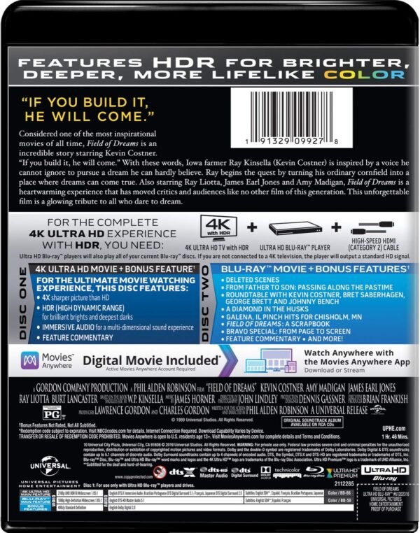 Field of Dreams (4K Ultra HD + Blu-ray + Digital)