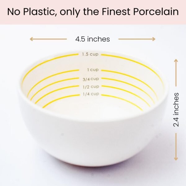 Uba Portion Control Bowl (PORCELAIN) for Measuring, Bariatric Diet, Diabetes & Healthy Eating