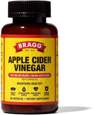 Bragg Apple Cider Vinegar Capsules with Vitamin D and Zinc Bragg Apple Cider Vinegar Capsules with Vitamin D and Zinc - 90 Capsules - Supports The Immune System