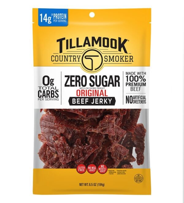 Tillamook Country Smoker Keto Friendly Zero Sugar Beef Jerky, Original, Tillamook Country Smoker Keto Friendly Zero Sugar Beef Jerky, Original, 6.5 Ounce
