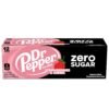 Dr Pepper Zero Strawberries and Cream Soda, 12 fl oz cans, 12 Pack