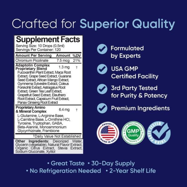 714fnFSbtxL._AC_SL1500_.jpg BioSource Labs Complex Diet Drops – Best Natural Drops for Men and Women (1 Bottle, 2 fl oz) - 30 Day Supply