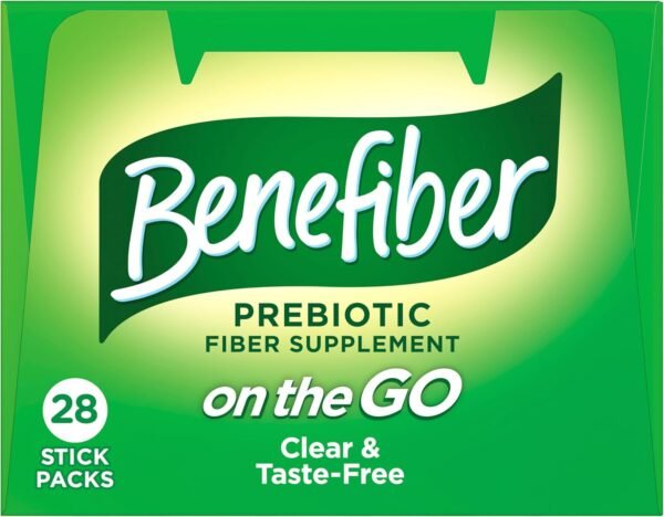 Benefiber On The Go Prebiotic Fiber Supplement Powder for Digestive Health, Daily Fiber, Unflavored - 28 Sticks (3.92 Ounces)