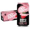 Dr Pepper Zero Strawberries and Cream Soda, 12 fl oz cans, 12 Pack