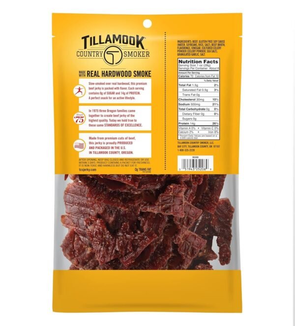 71XzLDxcWJL._SL1500_.jpg Tillamook Country Smoker Keto Friendly Zero Sugar Beef Jerky, Original, 6.5 Ounce