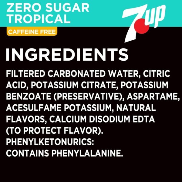 7UP Tropical Zero Sugar Soda, 12 fl oz cans, 12 pack