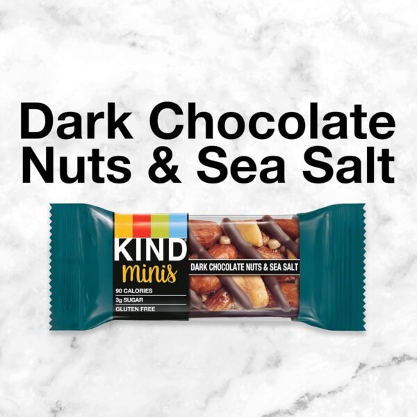 81GPvM9BsL._SL1500_.jpg KIND Minis, Dark Chocolate Nuts & Sea Salt, Healthy Snacks, Gluten Free, Low Calorie Snacks, Low Sugar, 10 Count