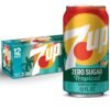 7UP Tropical Zero Sugar Soda, 12 fl oz cans, 12 pack