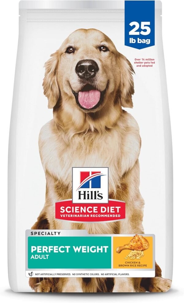 Hill's Science Diet Adult 1-6 Perfect Weight Dry Dog Food, Chicken & Brown Rice, 25 lb. Bag