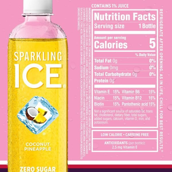 815h0ateL._SL1500_.jpg Sparkling Ice Purple Variety Pack, Flavored Water, Zero Sugar, with Vitamins and Antioxidants, 17 fl oz, 12 count (Black Raspberry, Cherry Limeade, Orange Mango, Kiwi Strawberry)