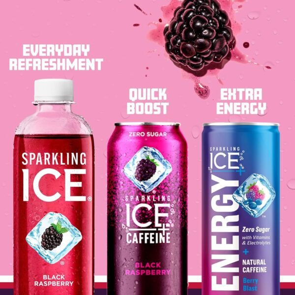 81X3Wc0K5dL._SL1500_.jpg Sparkling Ice Purple Variety Pack, Flavored Water, Zero Sugar, with Vitamins and Antioxidants, 17 fl oz, 12 count (Black Raspberry, Cherry Limeade, Orange Mango, Kiwi Strawberry)