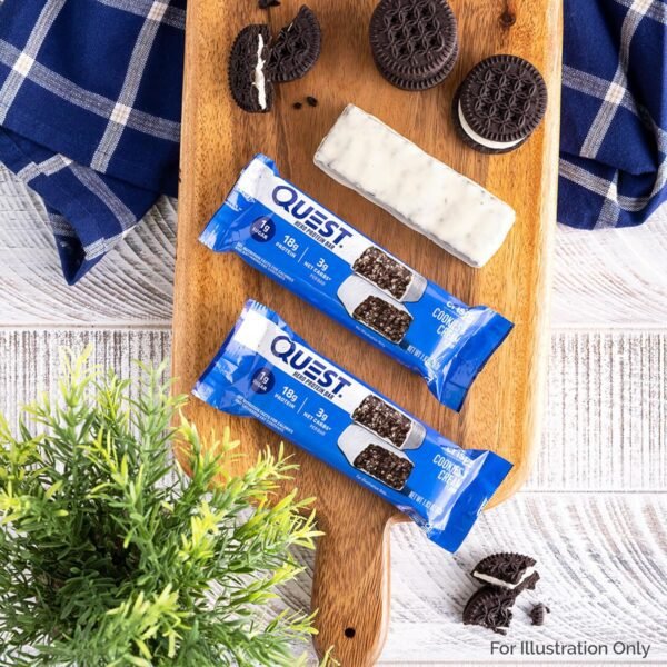 910PqcBwq5L._AC_SL1500_.jpg Quest Nutrition Crispy Cookies & Cream Hero Protein Bar, 18g Protein, 1g Sugar, 3g Net Carb, Gluten Free, Protein Snack, Keto Friendly, 12 Count