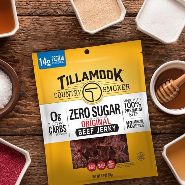 912xnBLQAL._SL1500_.jpg Tillamook Country Smoker Keto Friendly Zero Sugar Beef Jerky, Original, 6.5 Ounce