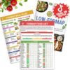 HAMIEW Set 3 Low FODMAP Food List Chart & Meal Plan for IBS, SIBO, Bloating – Laminated Diet Guide w/Serving Size, Net Carbs, Calories, Gluten, Fiber – Elimination Diet Recipes for Beginners
