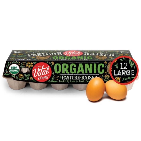 Vital Farms Organic Pasture-Raised Large Eggs 12ct Vital Farms Organic Pasture-Raised Large Eggs 12ct