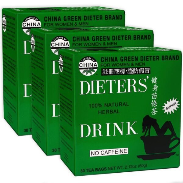 Uncle Lee’s Senna Tea 3-Pack – Green Dieter’s Drink, Caffeine-Free 100% Natural Herbal Detox & Digestive Support, 30 Ct Each