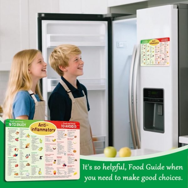 Anti Inflammatory Diet Food Guide Fridge Magnets Anti-Inflammatory Diet Cheat Chart,Nutrition Grocery List Refrigerator Magnets,Healthy Food List,Kitchen & Dining Room Assistance Chart