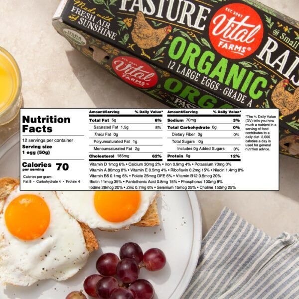 71Es5uAkoAL._SL1000_.jpg Vital Farms Organic Pasture-Raised Large Eggs 12ct