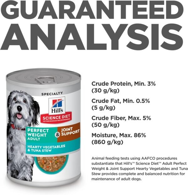 71NB5-mclJL._AC_SL1500_.jpg Hill's Science Diet Perfect Weight, Adult 1-6, Weight Management Support, Wet Dog Food, Tuna & Vegetables Stew, 12.5 oz Can, Case of 12