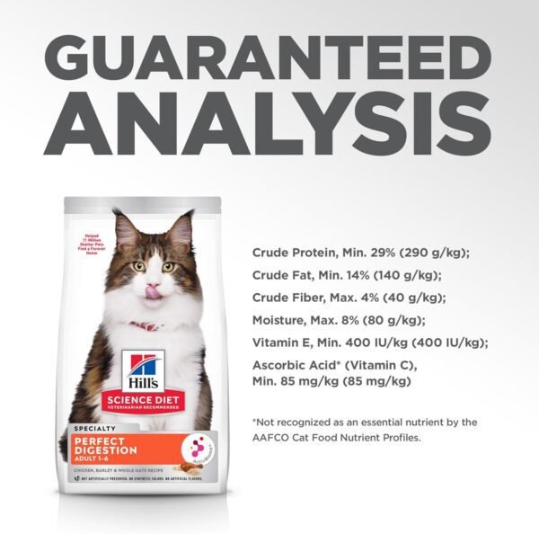 71NXVJaVdlL._AC_SL1500_.jpg Hill's Science Diet Perfect Digestion, Adult 1-6, Digestive Support, Dry Cat Food, Chicken, Brown Rice, & Whole Oats, 13 lb Bag