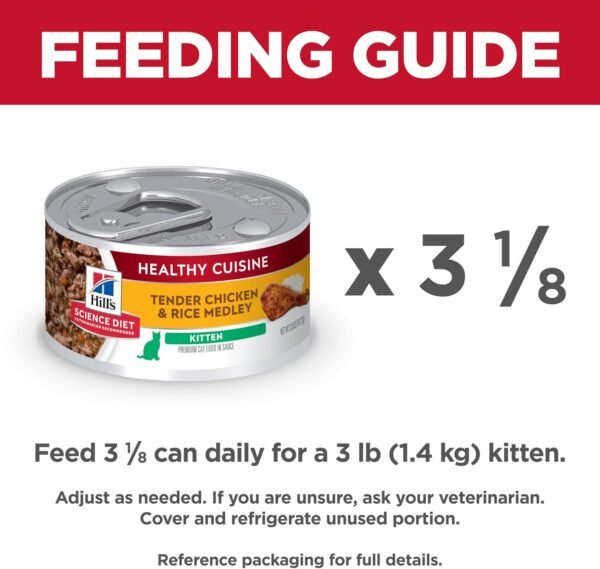 Hill's Science Diet Healthy Cuisine, Kitten, Great Taste, Wet Cat Food, Chicken & Rice Stew, 2.8 oz Can, Case of 24
