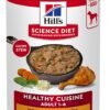 Hill's Science Diet Healthy Cuisine, Adult 1-6, Great Taste, Wet Hill's Science Diet Healthy Cuisine, Adult 1-6, Great Taste, Wet Dog Food, Roasted Chicken, Carrots & Spinach Stew, 12.5 oz Can, Case of 12