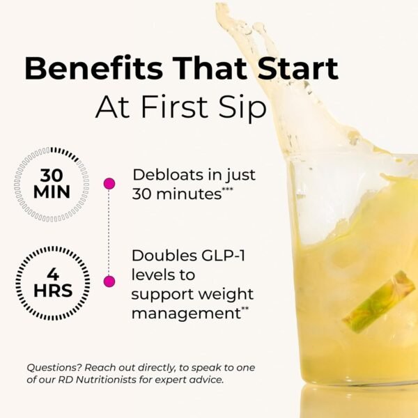 Flatter Me Fiber GLP-1 Booster – Fiber Supplement for Women & Men, Prebiotics & Enzymes for Weight Support, Reduce Bloating, Double GLP-1 Levels, Digestive & Gut Health (10 Servings)