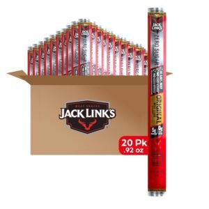 Jack Link's Original Zero Sugar Beef Sticks - (20 Pack) Jack Link's Original Zero Sugar Beef Sticks - (20 Pack) 0.92 oz Meat Sticks - Ready to Eat Protein Snacks - 5g Protein per Serving - Made with 100% Real Beef