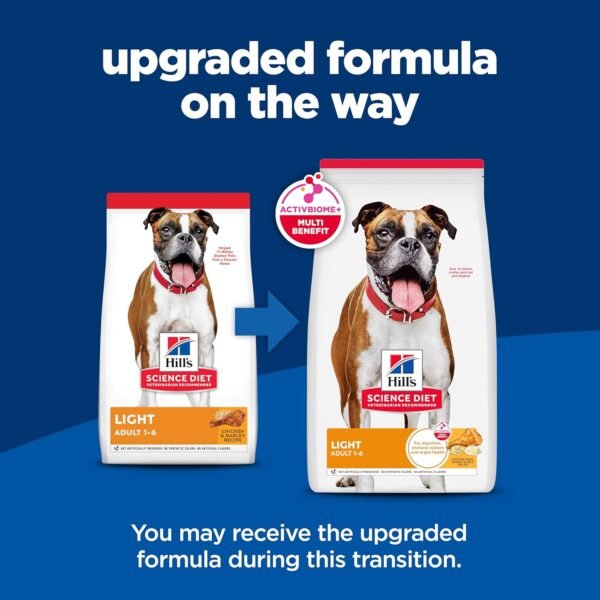 819EdwNVbL._AC_SL1500_.jpg Hill's Science Diet Light , Adult 1-6, Weight Management Support, Dry Dog Food, Chicken & Barley, 15 lb Bag
