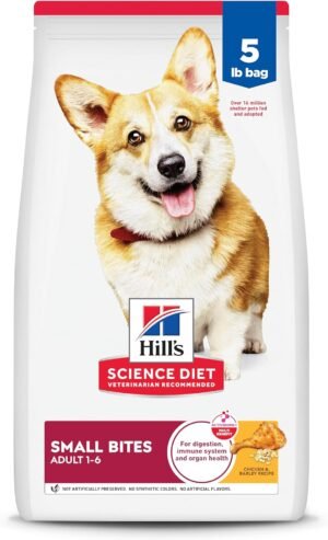 Hill's Science Diet Adult 1-6, Adult 1-6 Premium Nutrition, Small Kibble, Dry Dog Food, Chicken & Barley, 5 lb Bag