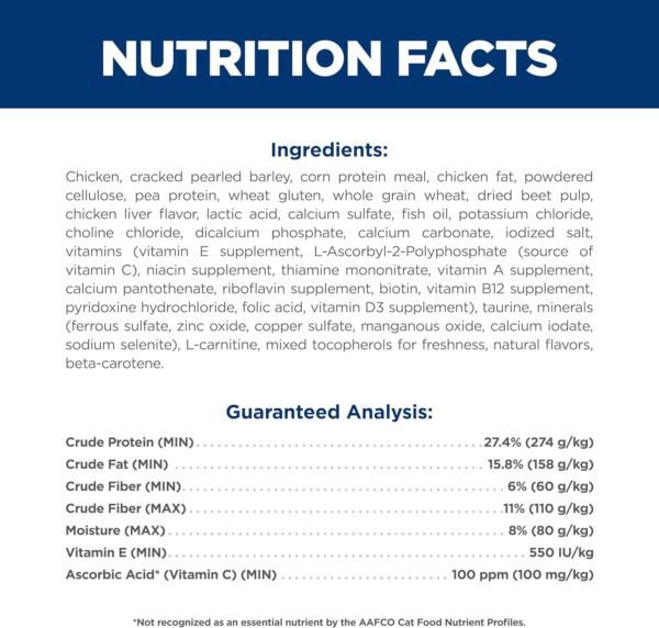 81I3YrsYaL._AC_SL1500_.jpg Hill's Science Diet Hairball Control, Senior Adult 7+, Hairball Control Support, Dry Cat Food, Chicken Recipe, 7 lb Bag