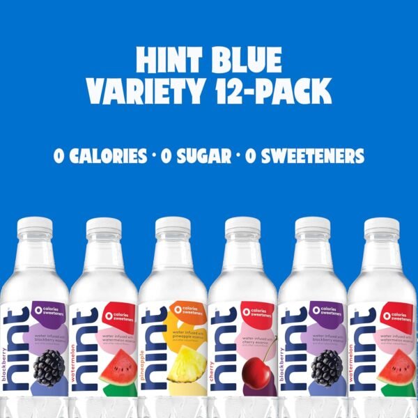 Hint Infused Bottled, Best Sellers Variety Pack - Sugar Free Flavored with Zero Calories, Natural Essences, and No Artificial Sweeteners - 16 Fl Oz (Pack of 12)