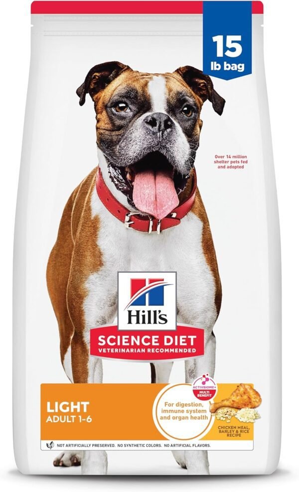 Hill's Science Diet Light , Adult 1-6, Weight Management Support, Hill's Science Diet Light , Adult 1-6, Weight Management Support, Dry Dog Food, Chicken & Barley, 15 lb Bag