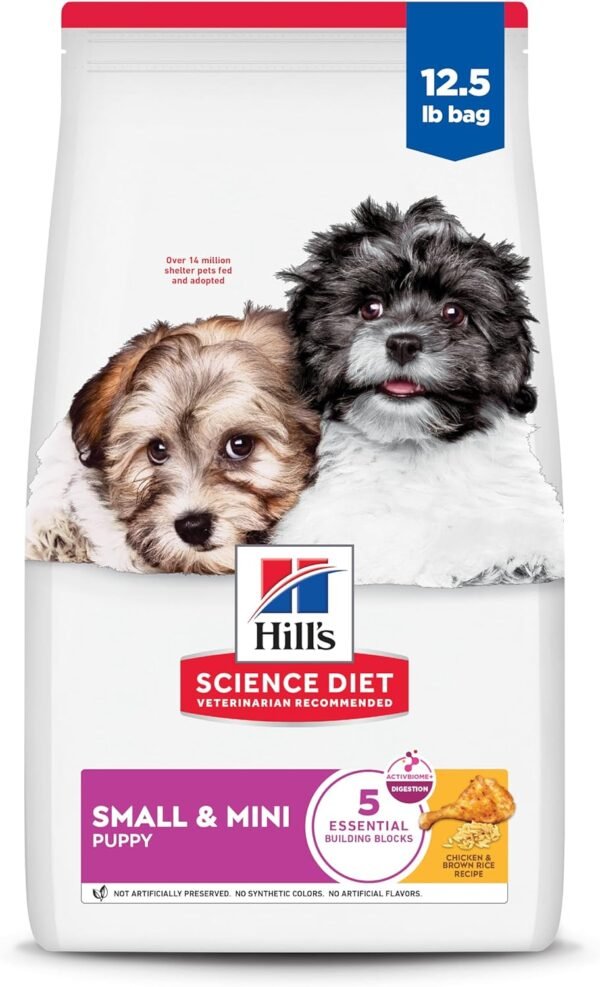 Hill's Science Diet Puppy Small & Mini Breeds Dry Dog Food, Chicken & Brown Rice, 12.5 lb. Bag