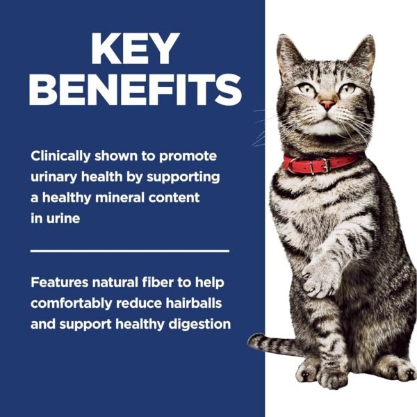 Hill's Science Diet Urinary Hairball Control, Adult 1-6, Urinary Track Health & Hairball Control Support, Dry Cat Food, Chicken Recipe, 15.5 lb Bag