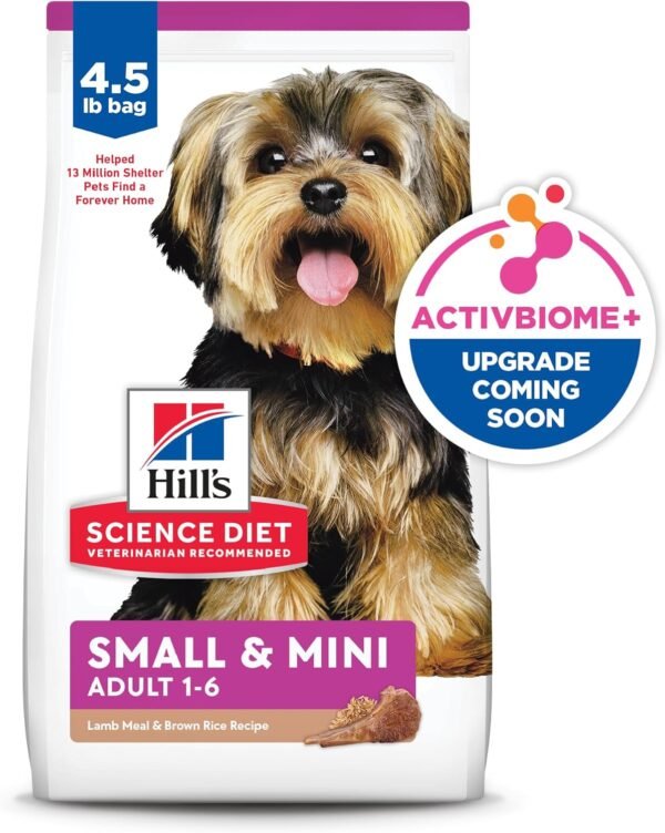 Hill's Science Diet Small & Mini, Adult 1-6, Small & Mini Breeds Premium Nutrition, Dry Dog Food, Lamb & Brown Rice, 4.5 lb Bag