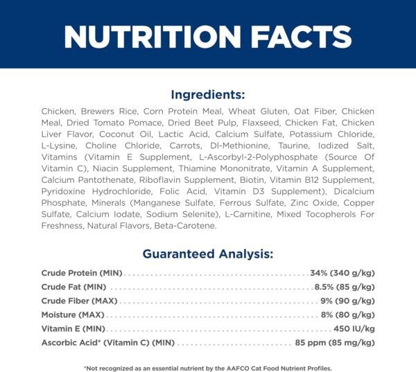 Hill's Science Diet Perfect Weight, Adult 1-6, Weight Management Support, Dry Cat Food, Chicken Recipe, 7 lb Bag