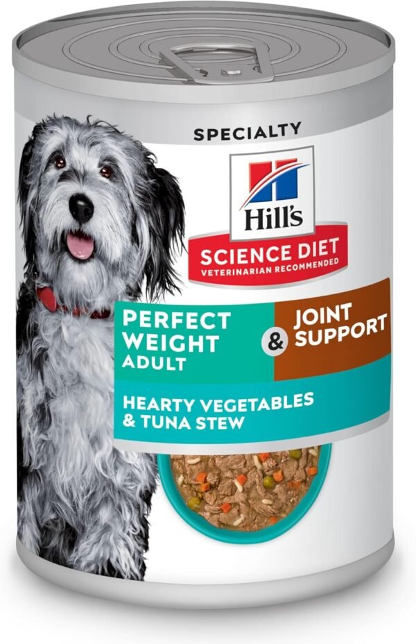 Hill's Science Diet Perfect Weight, Adult 1-6, Weight Management Support, Hill's Science Diet Perfect Weight, Adult 1-6, Weight Management Support, Wet Dog Food, Tuna & Vegetables Stew, 12.5 oz Can, Case of 12