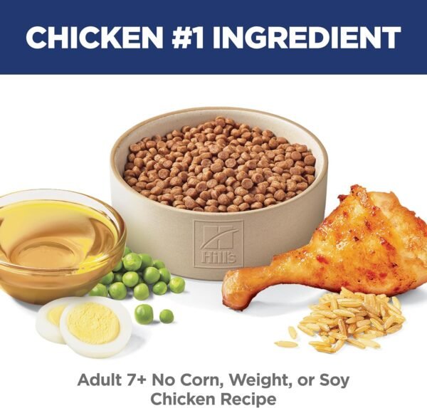 Hill's Science Diet Adult 7+, Senior Adult 7+ Premium Nutrition, Dry Cat Food, No Corn, Wheat, Soy Chicken & Brown Rice, 7 lb Bag