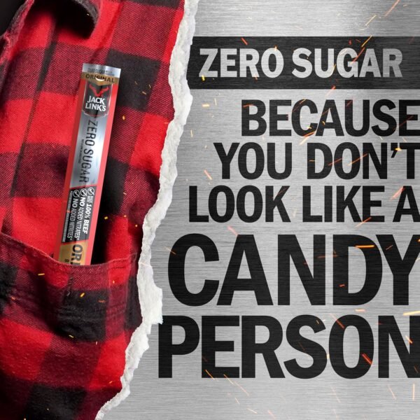 91kRdJ1ysoL._SL1500_.jpg Jack Link's Original Zero Sugar Beef Sticks - (20 Pack) 0.92 oz Meat Sticks - Ready to Eat Protein Snacks - 5g Protein per Serving - Made with 100% Real Beef