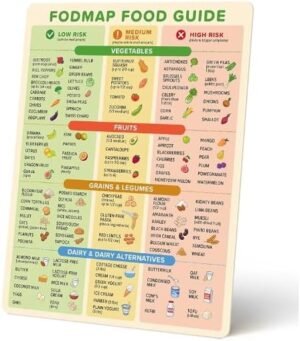 FODMAP Chart Fridge Magnet - Low FODMAP Food Cheat Sheet with Portion Sizes - Digestive Gut Health Fridge Accessories - IBS Diet Chart Refrigerator Magnet - Low FODMAP Diet for Gut Support IBS Relief