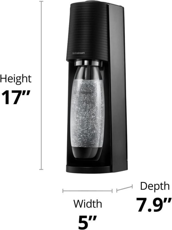 SodaStream Terra Sparkling Water Maker Bundle in Black - includes 3-Pack CO2 and Carbonating Bottle